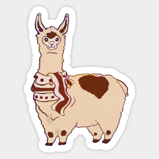 Adorable Llama in Scarf Sticker